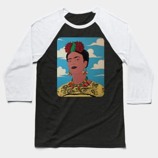 Frida Kahlo Acrylic Painting Baseball T-Shirt